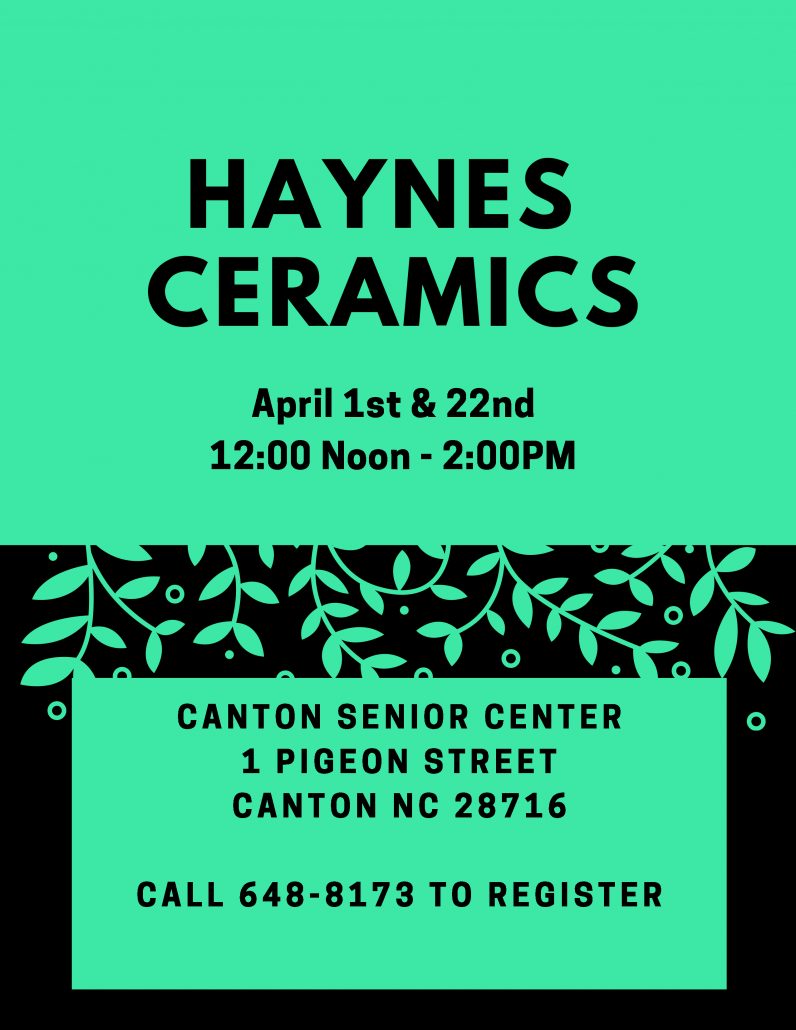 Haynes Ceramics April 2019